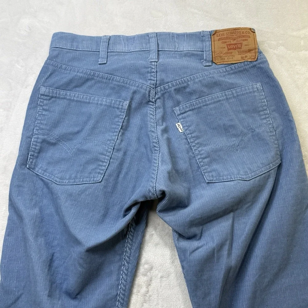 Vintage 1978 Levis 505 Light‎ Blue Corduroy Pants USA 30x36 Straight